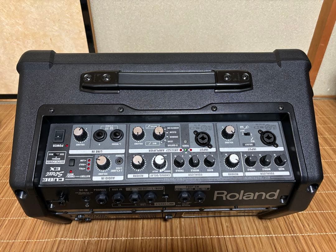 【路上ライブセット】Roland アンプ、マイク、譜面台、キャリーカート