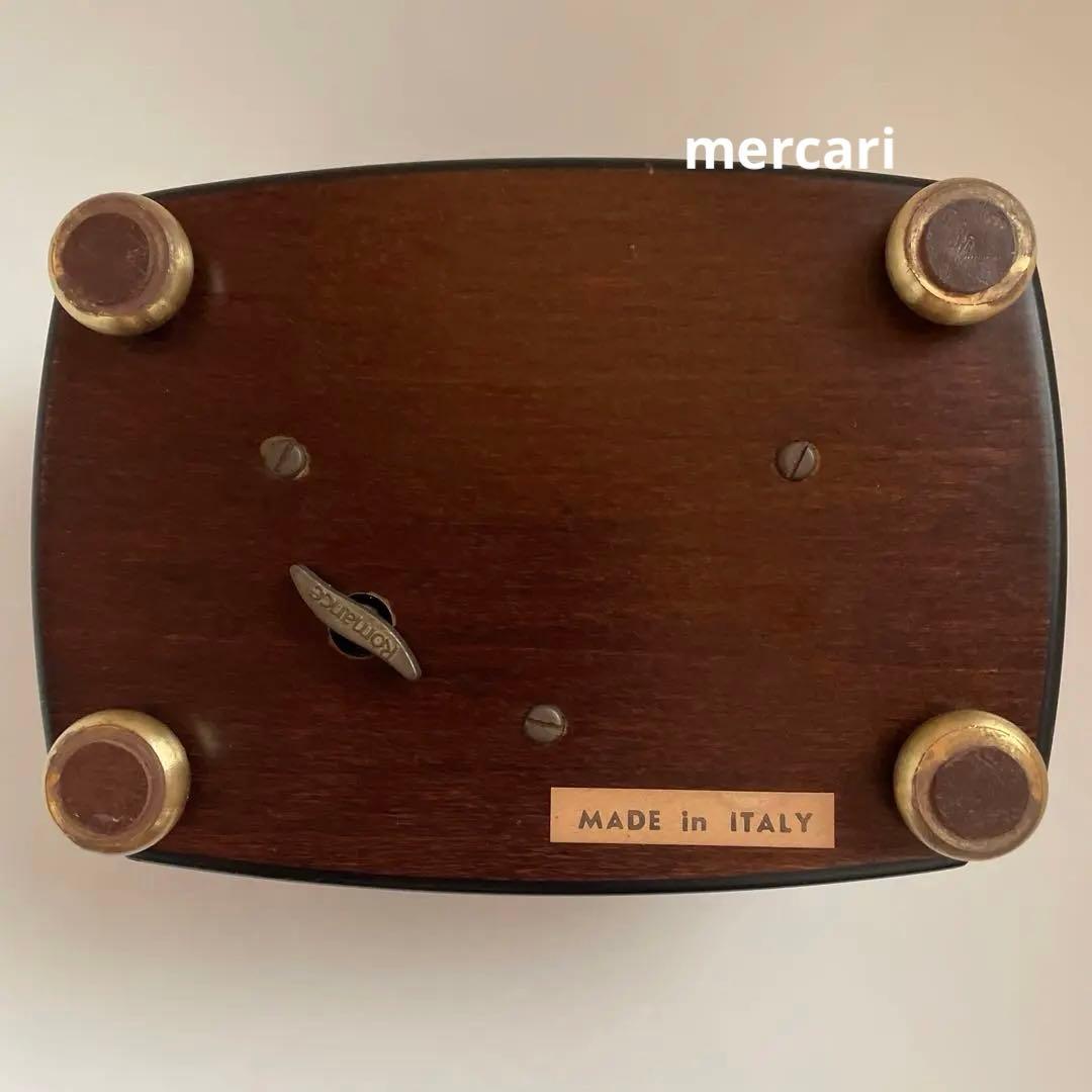 REUGEリュージュ　オルゴール クルミ無垢材象嵌細工ボックス　アンティーク置物