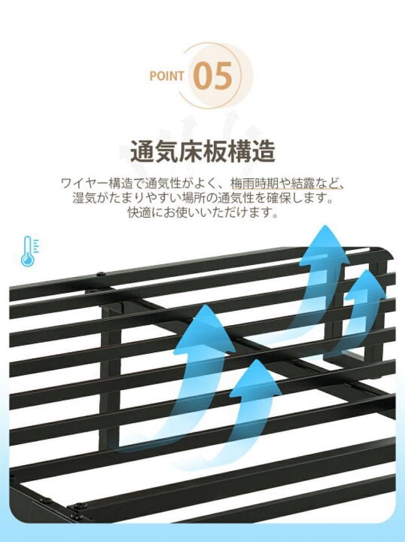 【新品・未開封】ベッドフレーム セミダブル ブラック 木製 パイプベッド #2