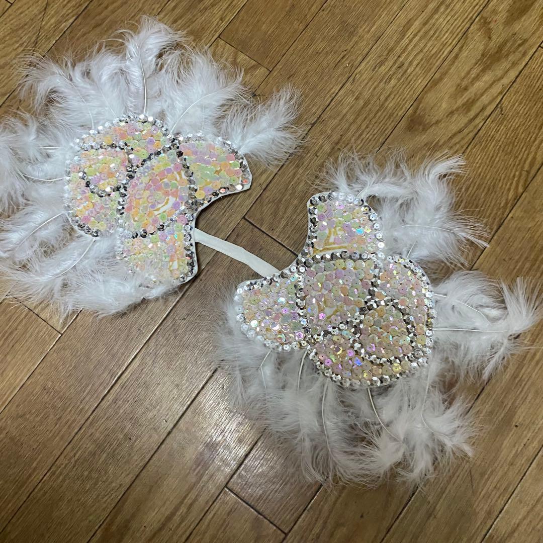 羽&スパンコール装飾ダンスコスチューム