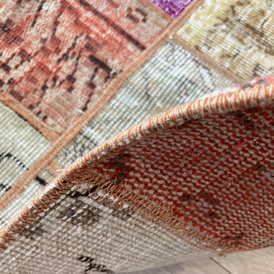 カラフル57×161✳︎パッチワーク　ランナー　ロング　トルコヴィンテージラグ