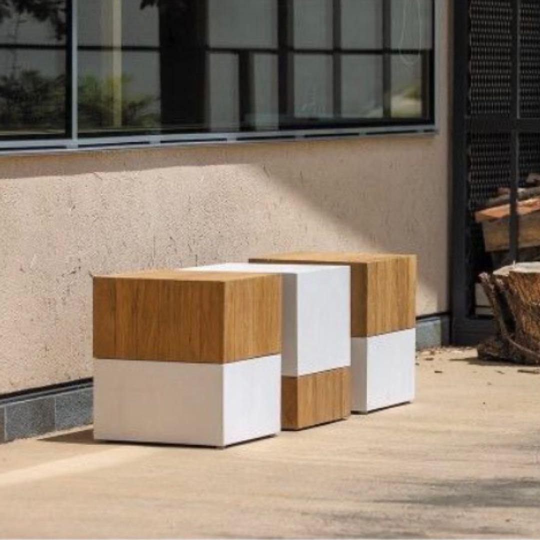 (新品・未開封) サム キューブ テーブル / スツール トップチーク 1個