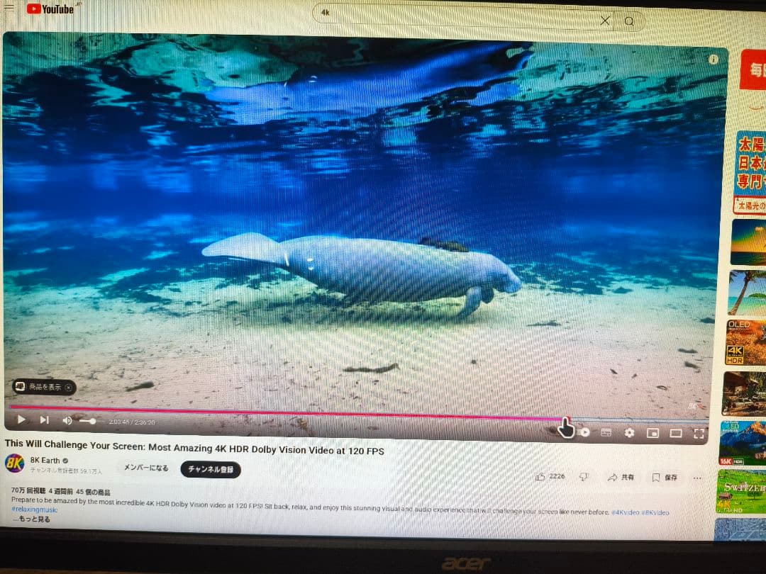 Acer KG251Q 24.5インチ FHDモニター 本体