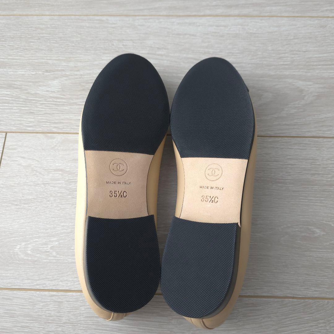 未使用【シャネル】バレリーナ　バレエシューズ　フラットシューズ　35ハーフ