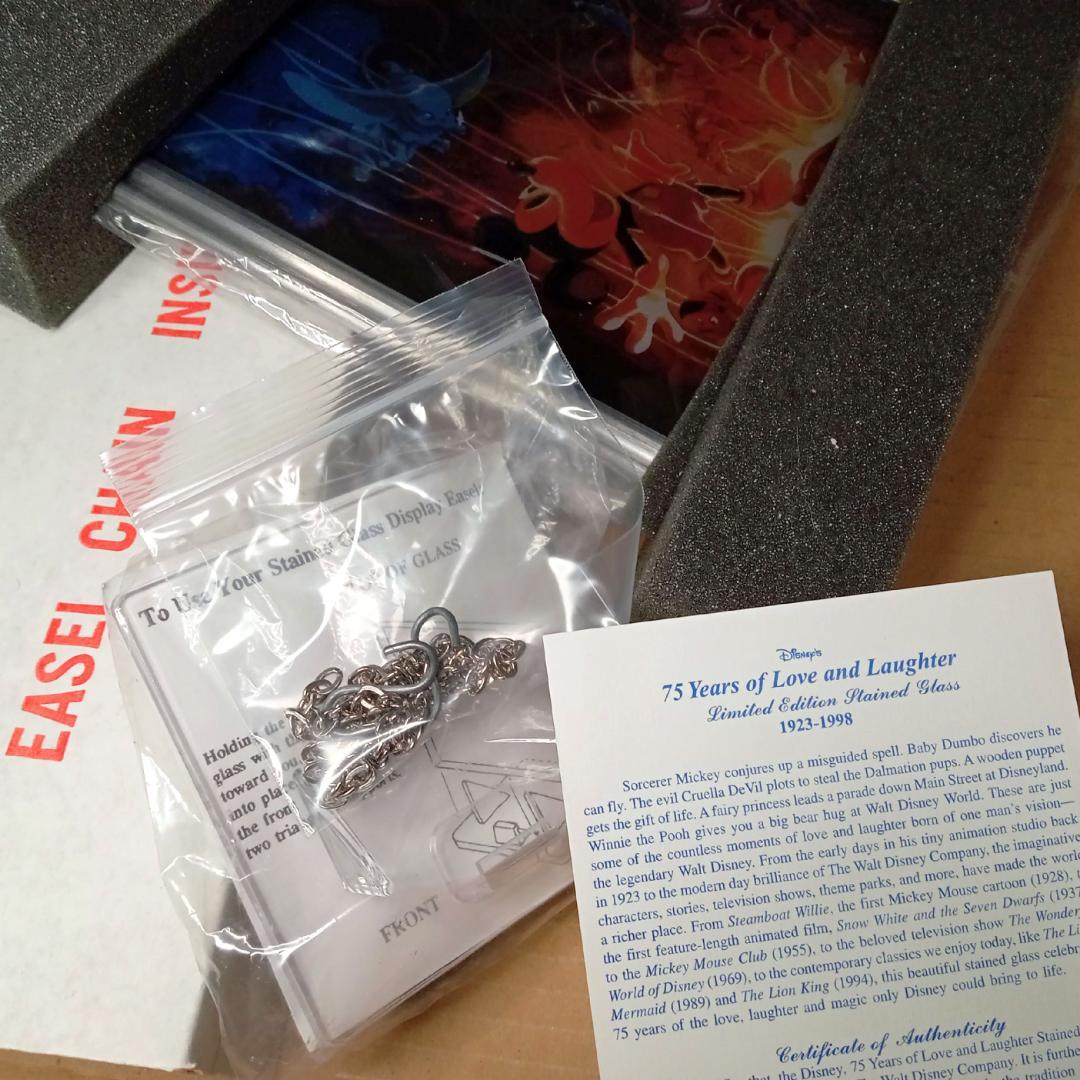 新品ディズニー社 創立75周年ミッキー ステンドグラス グラスマスターズ社