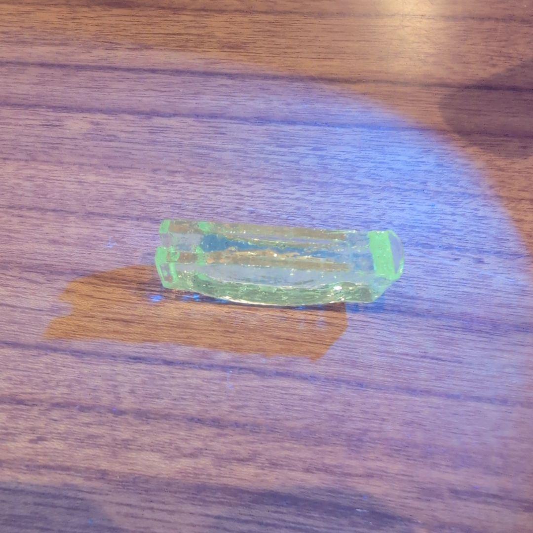 【希少品】　不二式　戸滑襖用　ウランガラス　気泡ガラス