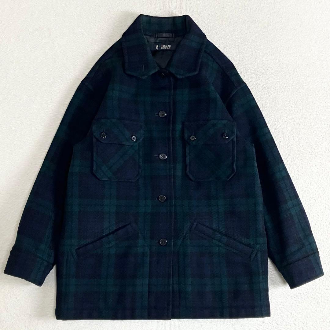 FUKUZO フクゾー　カーコート　ウールジャケット　ブラックウォッチ　L