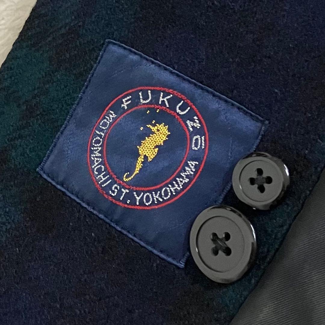 FUKUZO フクゾー　カーコート　ウールジャケット　ブラックウォッチ　L