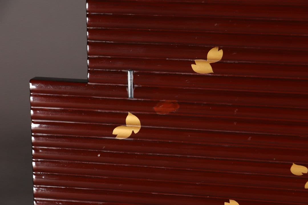 漆芸 桜ちらし蒔絵 花台 最大幅45.7cm 木製 卓 覆輪 雪輪 MA345