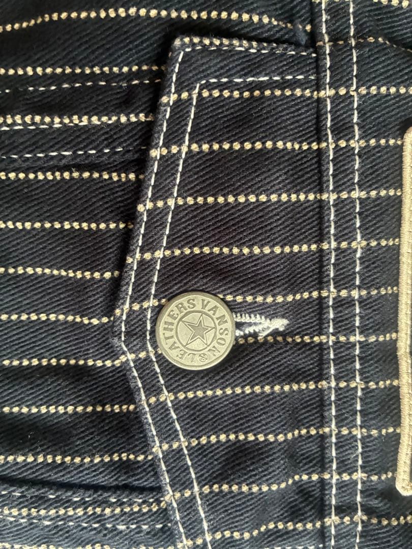 VANSON ストライプオーバーオール