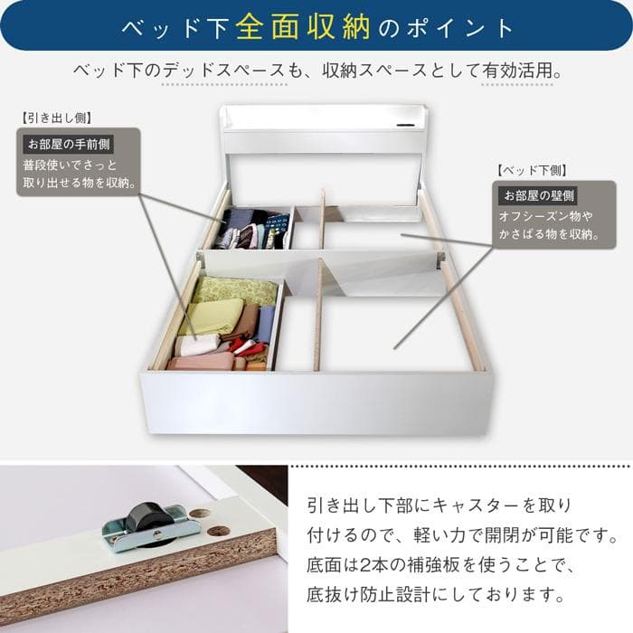 【R】ダブル　マットレスなし【収納あり】 送料込み！【ナチュラル】