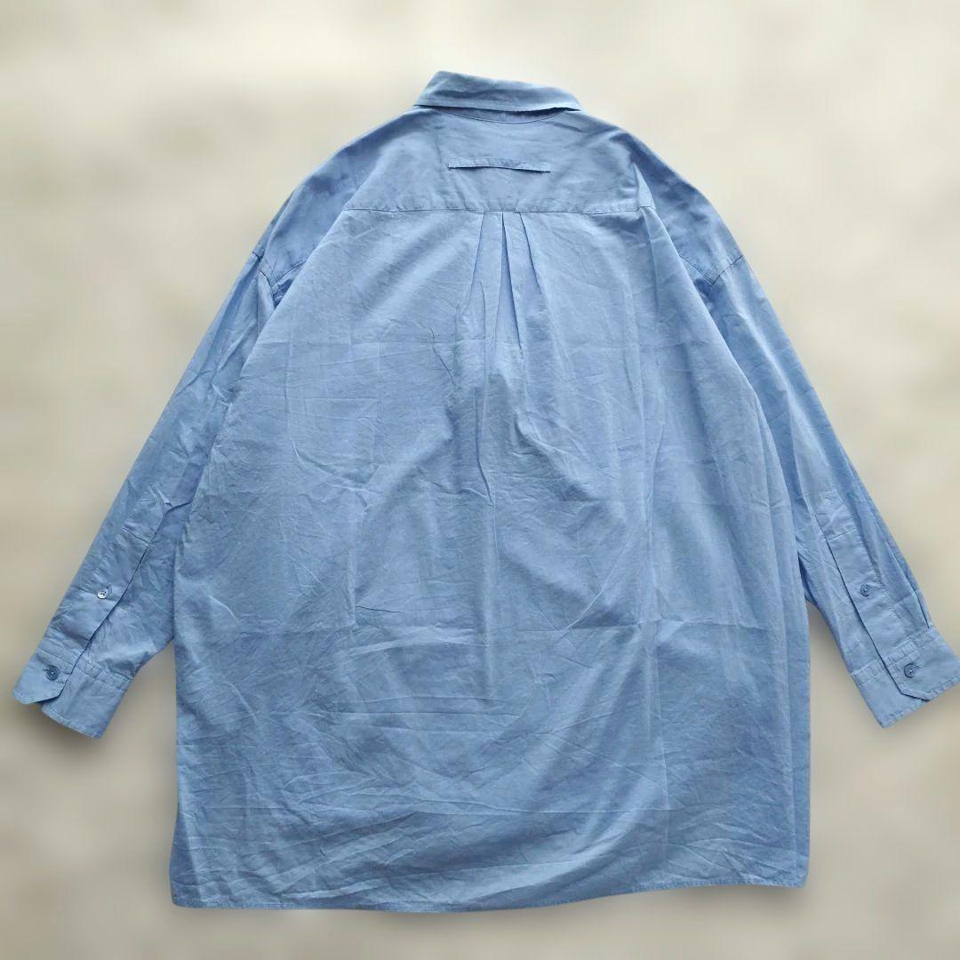 25SS♡美品✨TICCA コットンシルクスクエアビッグシャツ ブルー 洗える