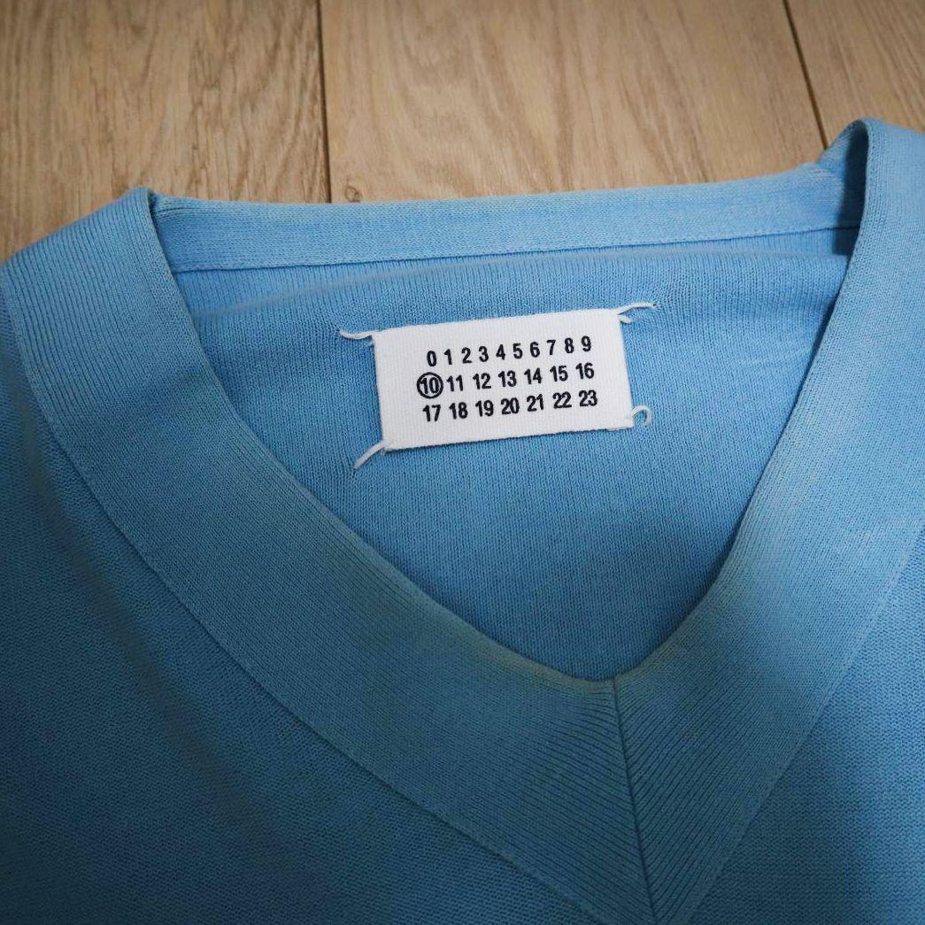 Maison Margiela Vネックセーター M 水色