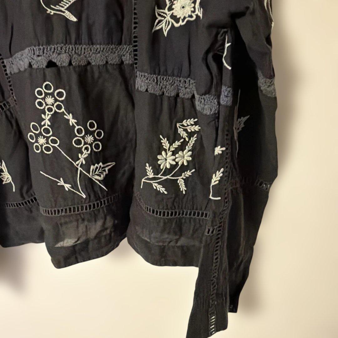 トップス Embroidery Patchwork Shirts