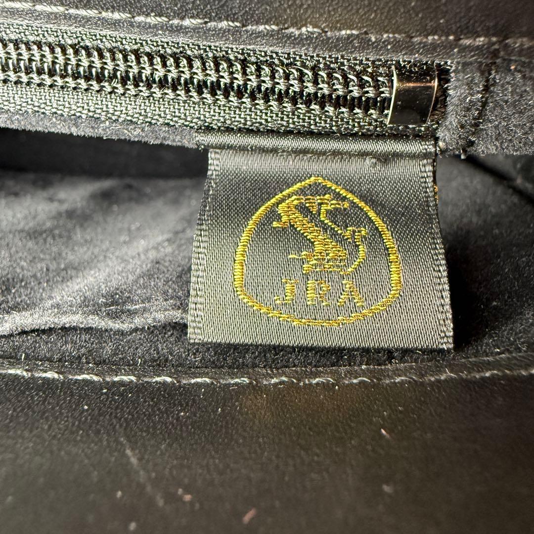 【未使用級】JRA認定 クロコダイル マット ショルダーバッグ 被せ ブラック