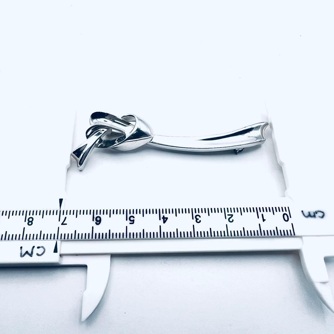 美品✨ティファニー　リボン　ピンブローチ　シルバー　Knot ヴィンテージ
