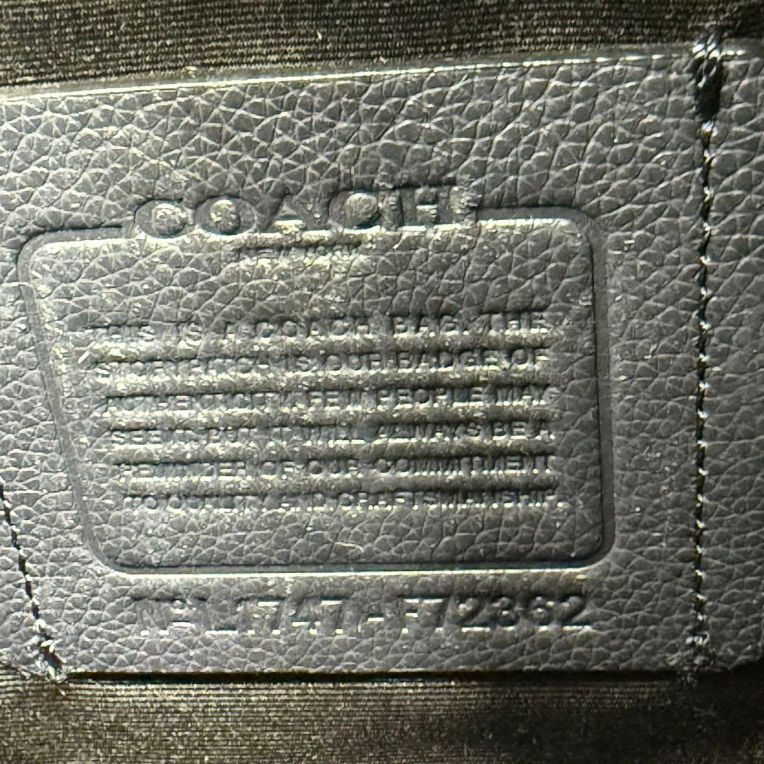 COACHコーチ チャールズ ショルダーバッグ レザー ネイビー紺 F72362