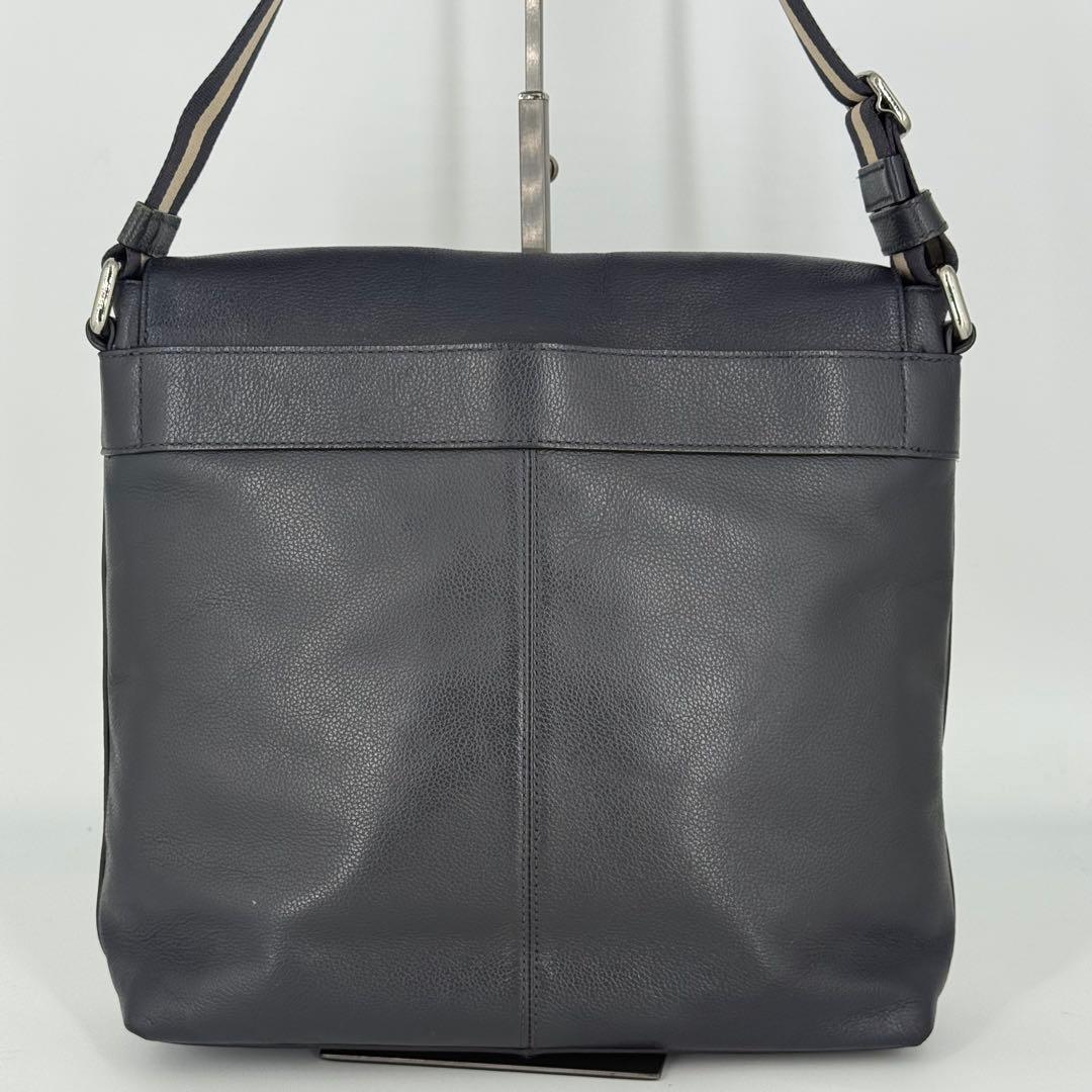 COACHコーチ チャールズ ショルダーバッグ レザー ネイビー紺 F72362