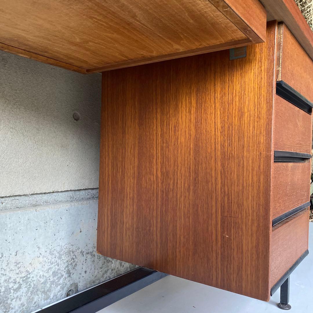 送料込み ジャパニーズモダン チーク 高さ調整式 デスク 机