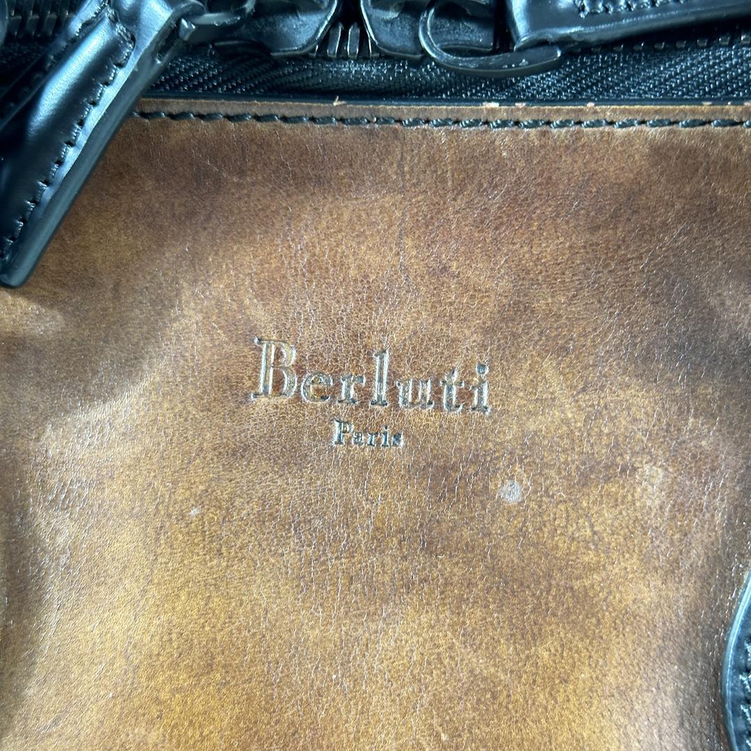 ベルルッティ アンジュール ブラウン ブラック バイカラー ブリーフケース