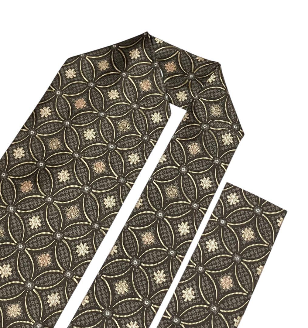 九寸名古屋帯 正絹 西陣 七宝 未使用 イ6526