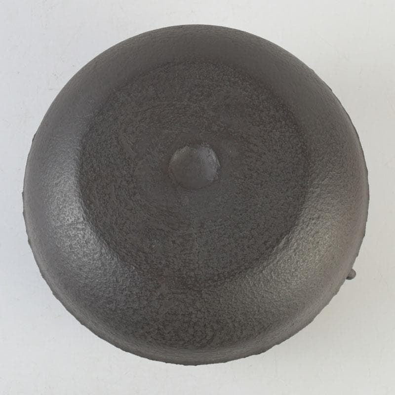 茶道具　釜師　菊池政光作　松文　阿弥陀釜　共箱　V　9904A