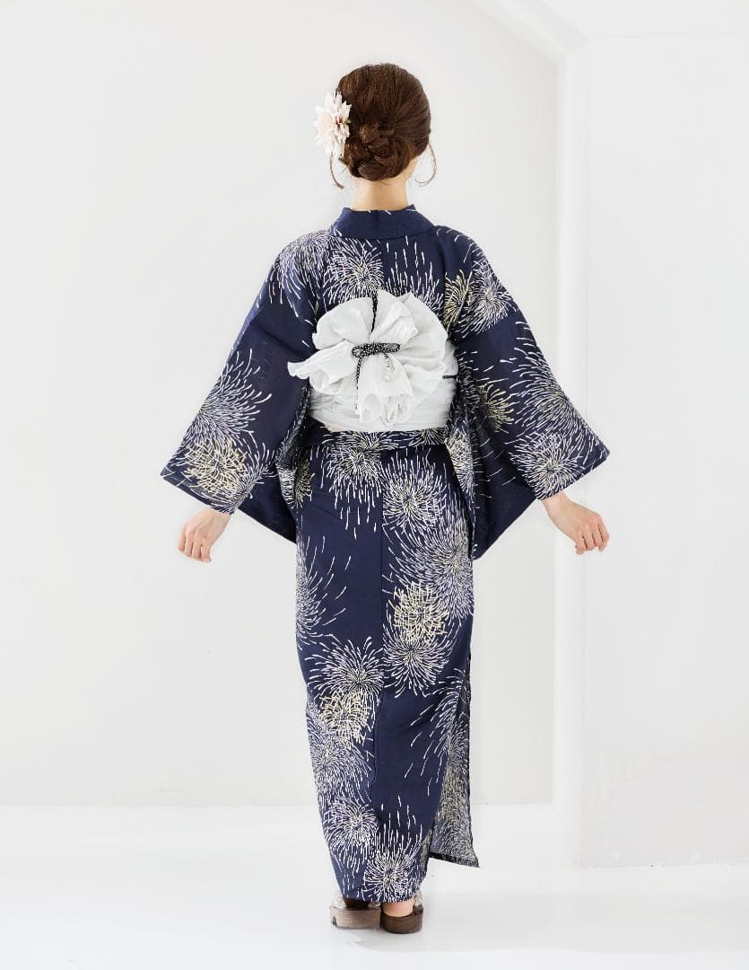新品 浴衣 セット 浴衣セット ゆかた 大人 レディース 紺 花火 Y4-31