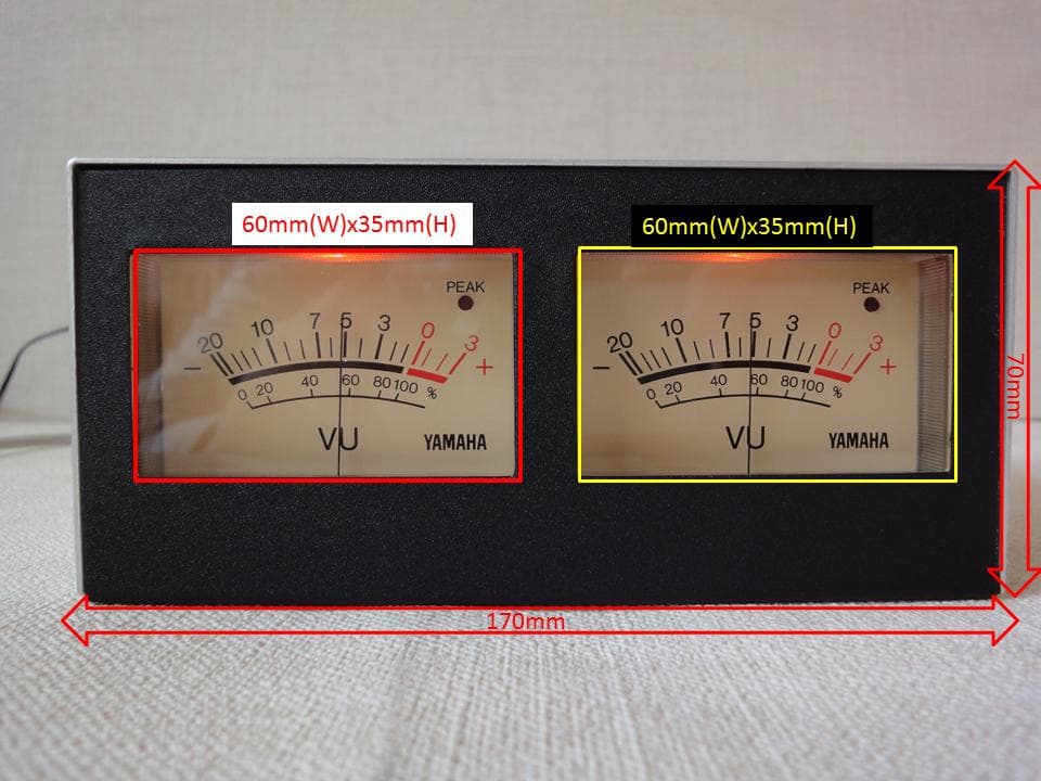 自作ステレオVUメーター198号機（YAMAHAピーク表示付）