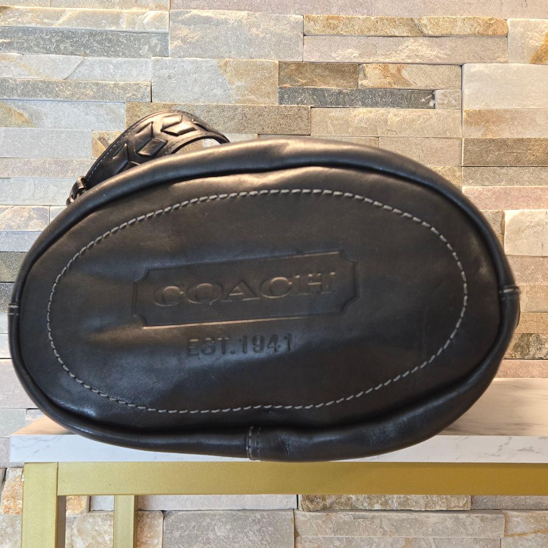 COACH オールド コーチ　ダッフル　ショルダーバッグ　バケツ型　レザー　黒