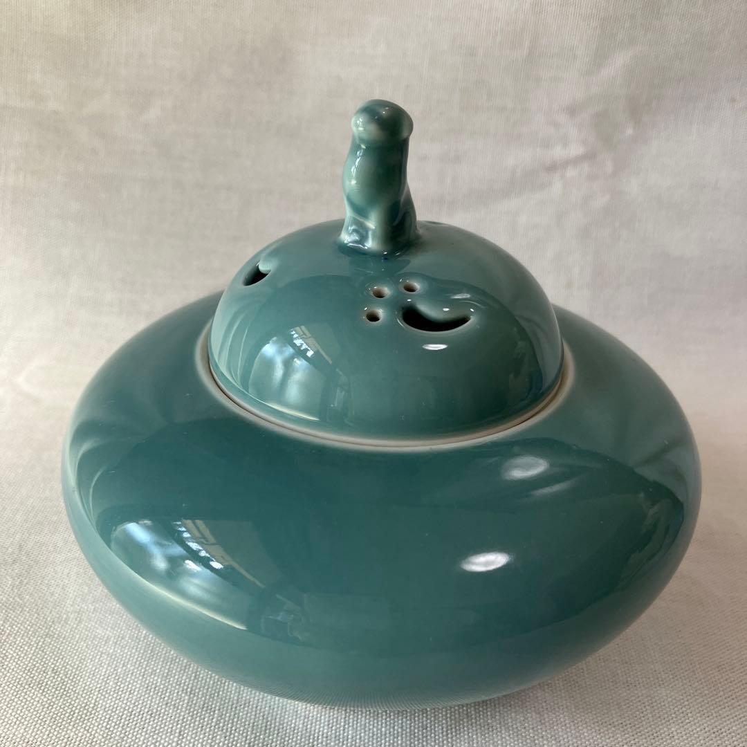 深川製磁　深川製　有田焼　香炉　犬摘み　三足　茶道具　箱付き　ヴィンテージ　レア