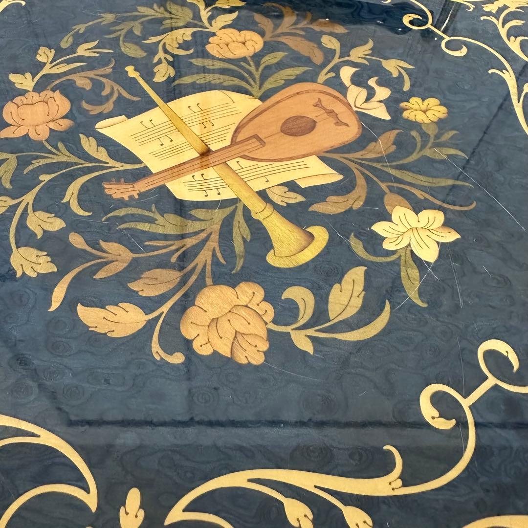 イタリア製DOMANI ドマン　キャスター　象嵌ワゴン　ブルー　キッチンワゴン②