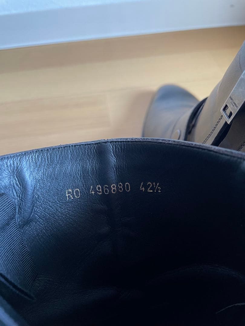 正規品 サンローランパリ メンズ レザーブーツ 黒 42 1/2
