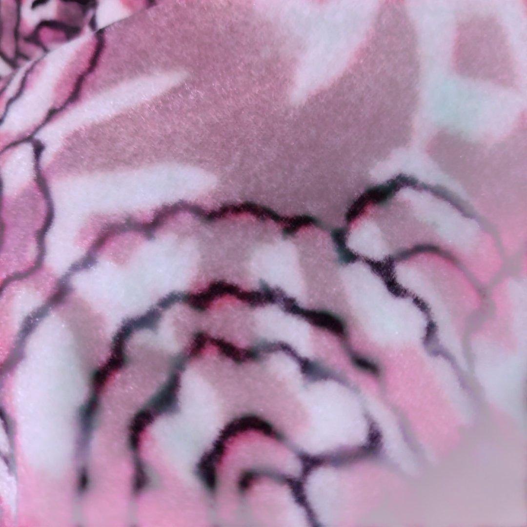 galliano 花柄ピンク系Vネックひざ丈ワンピース