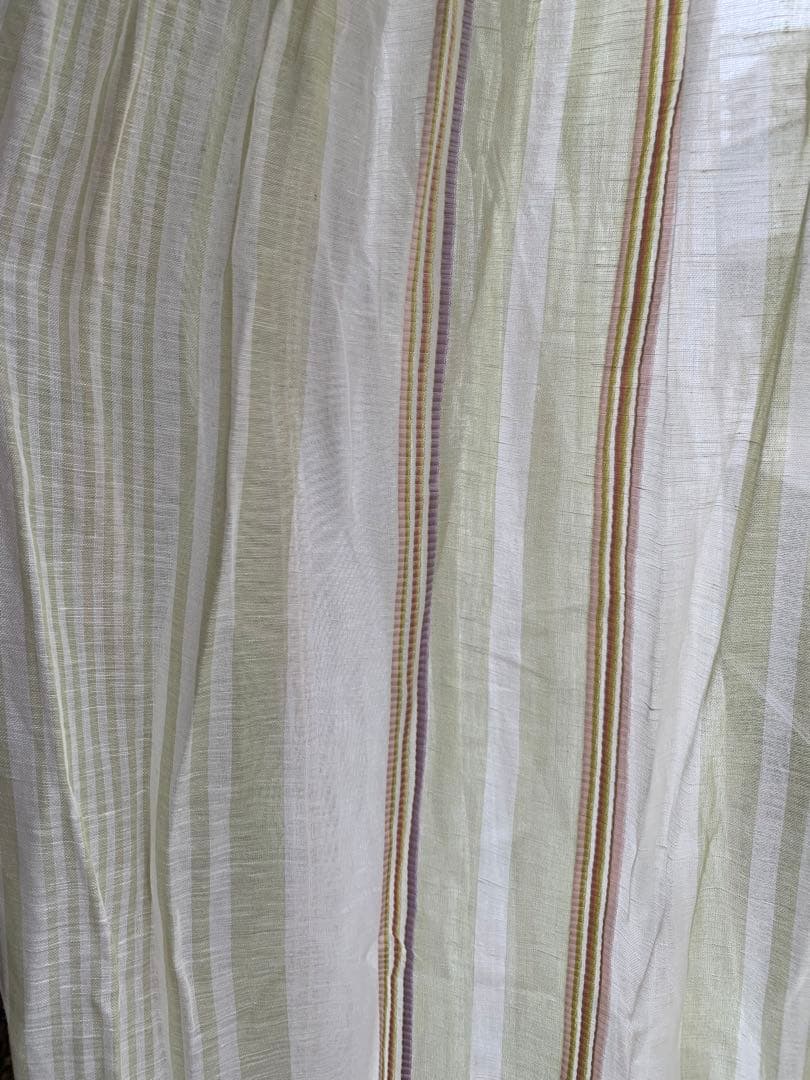 特価超美品フィスバカーテンfisba薄グリーン刺繍入1枚