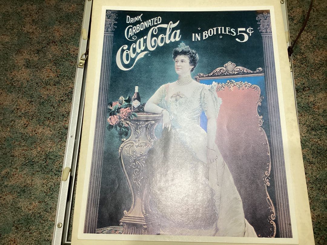 ビンテージ　Coca-Cola広告ポスター ヴィクトリア朝スタイル　額入り