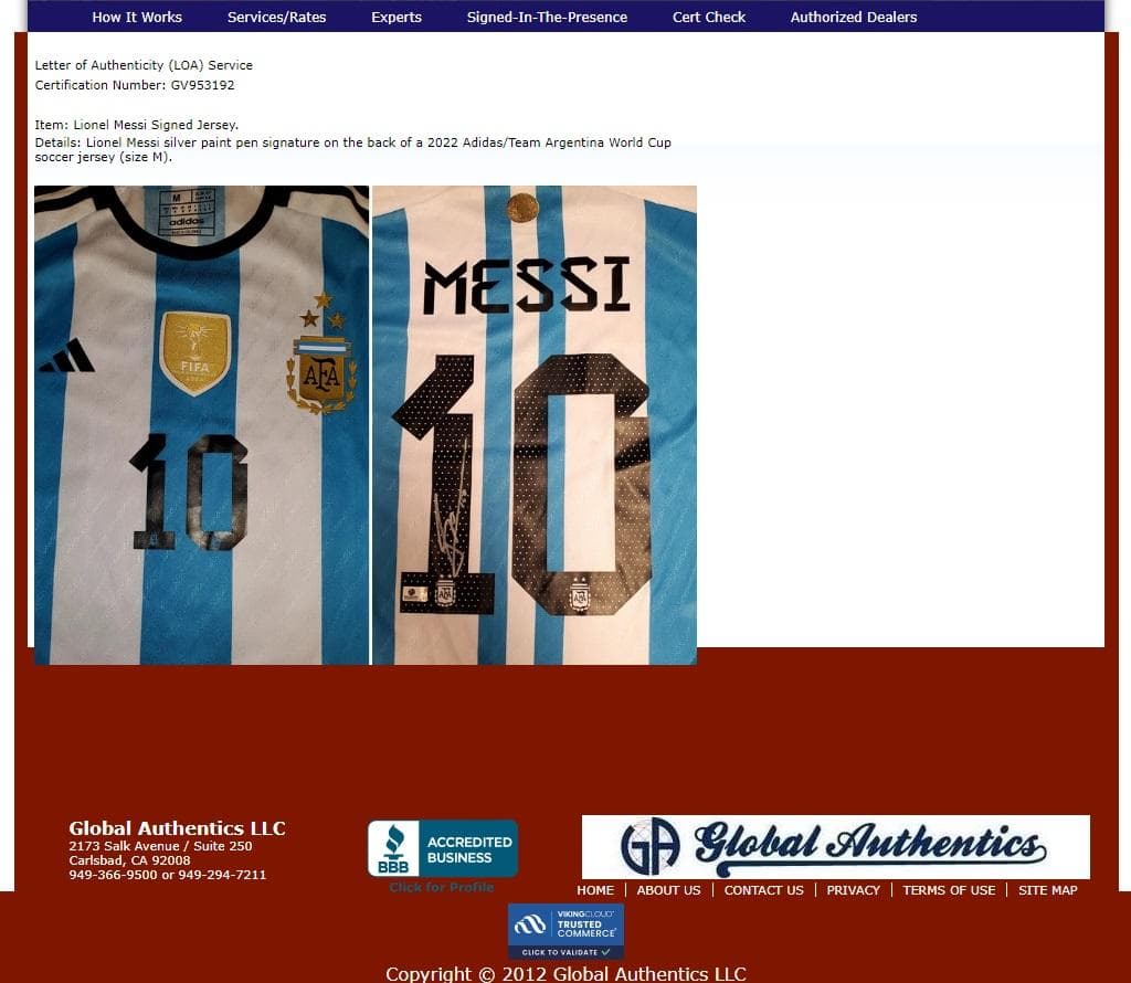 【レア】リオネル・メッシ☆直筆サインユニフォーム☆ジャージ☆写真付き