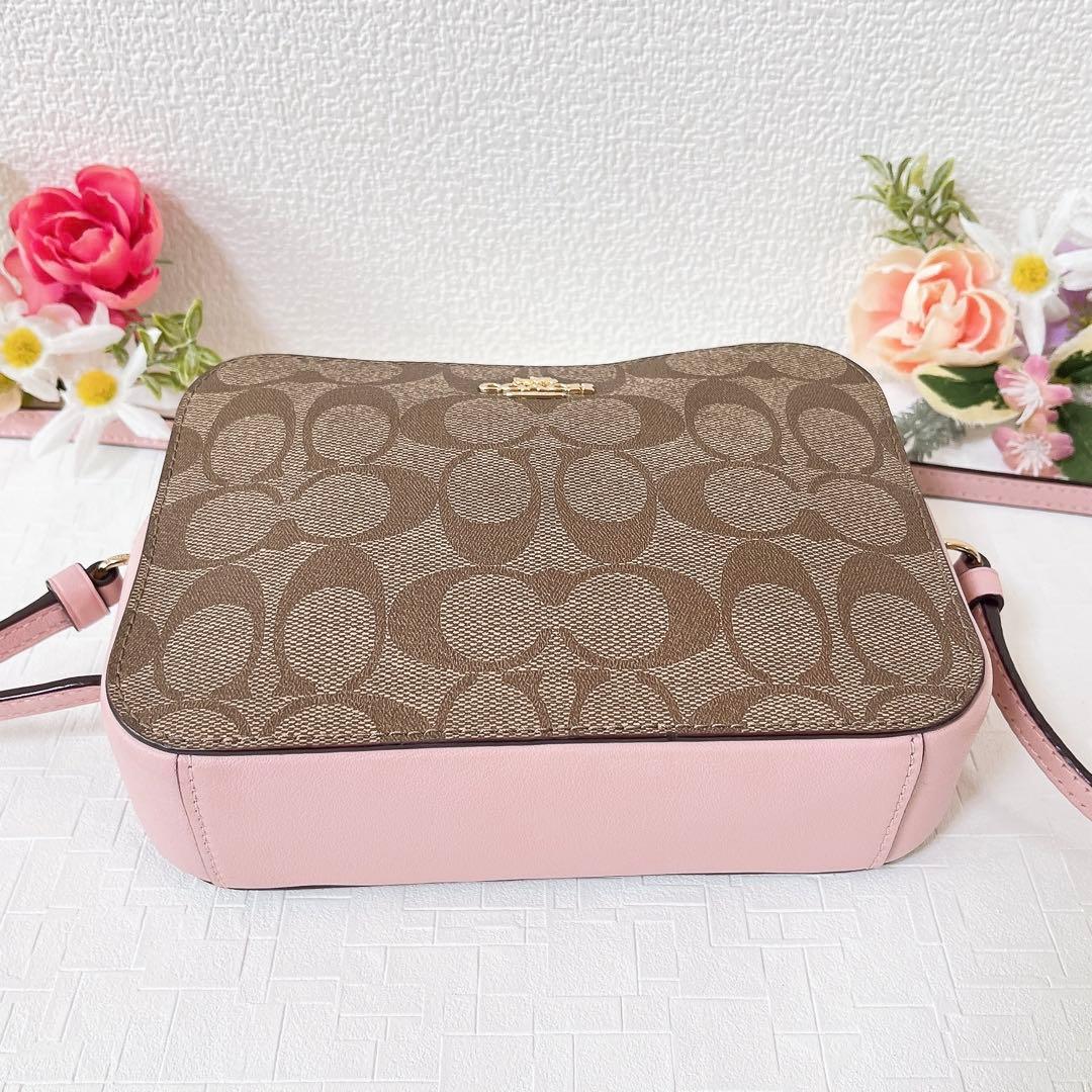 【極美品】COACH ショルダーバッグ ミニ カメラバッグ ブラウン系 ピンク