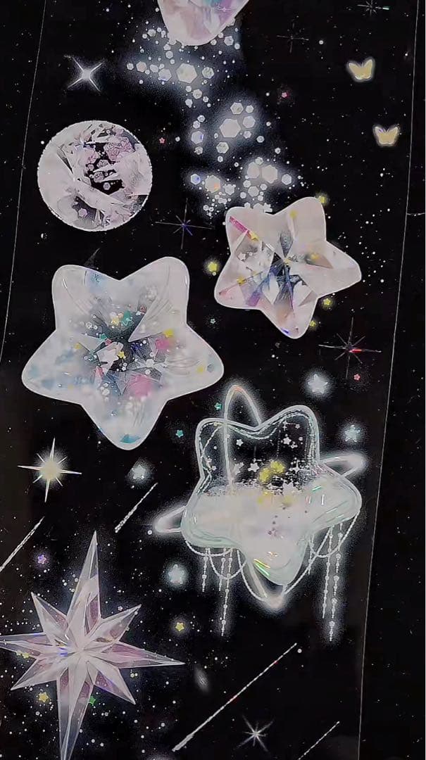 【9461】海外　マステ　3/5/巻　貝殻光マスキングテープ　惑星　ピンク装飾系