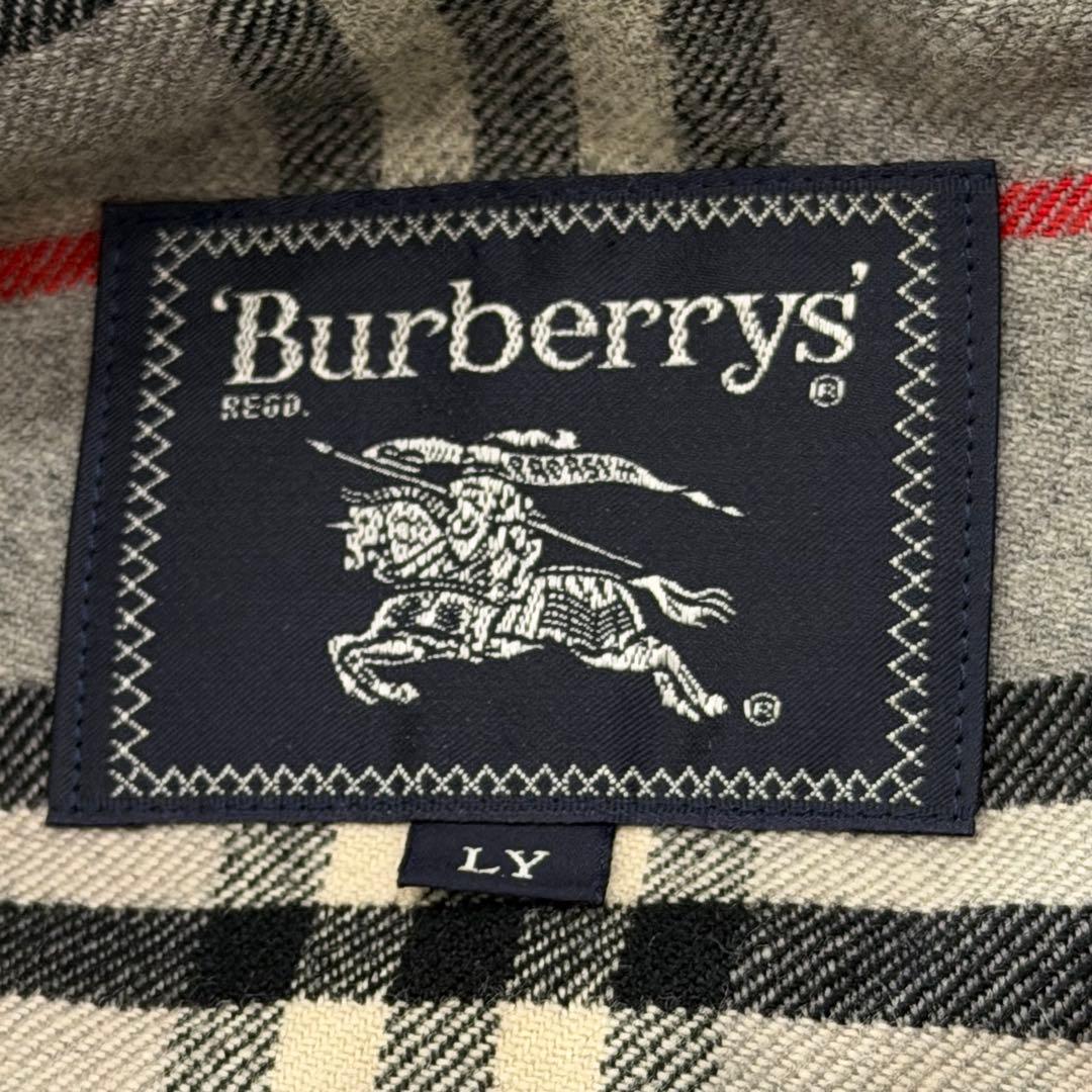 バーバリーズ　ダッフルコート　ロング丈　ノバチェック　ダークグレー　日本製　L