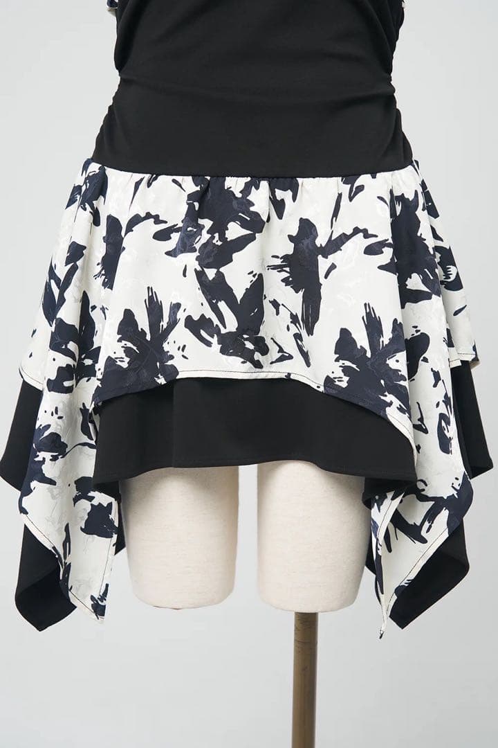 BELEAR MIMI《ベリアミミ》フラワーニュアンスミニワンピース BLK