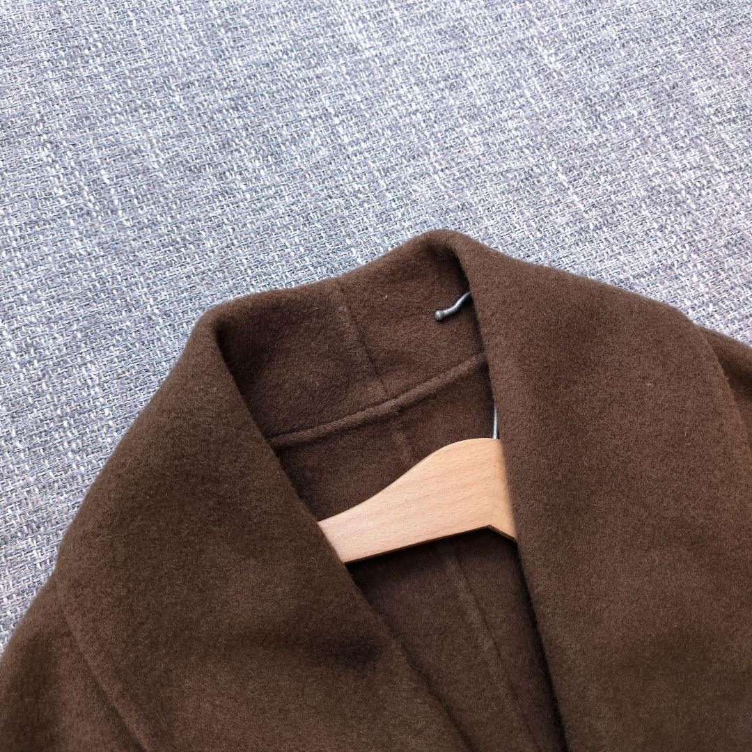 ロペ　近年モデル　ショールカラー　リバーコート　ベルト付き　ゆったり