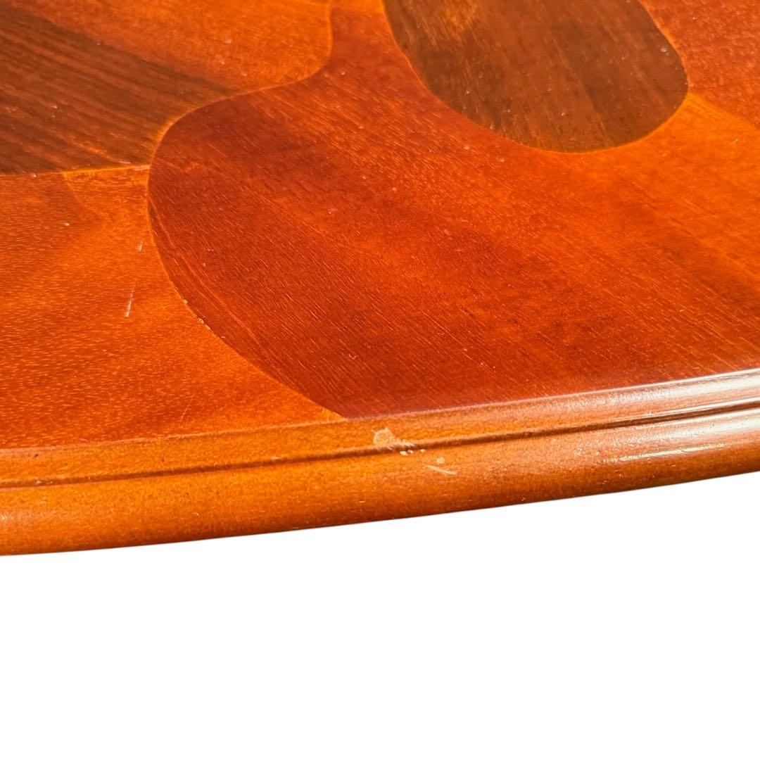 HR852 【象嵌彫刻が素敵】イタリア　猫脚　ローテーブル　イタリア