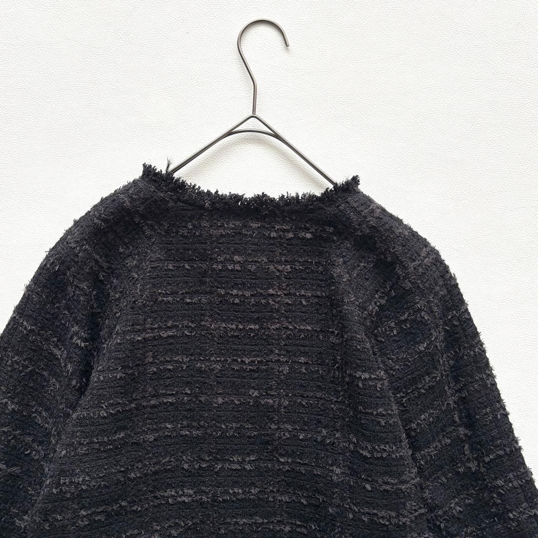 02343-2 TOCCA UNSNARL ツイードジャケット　ノーカラー　4