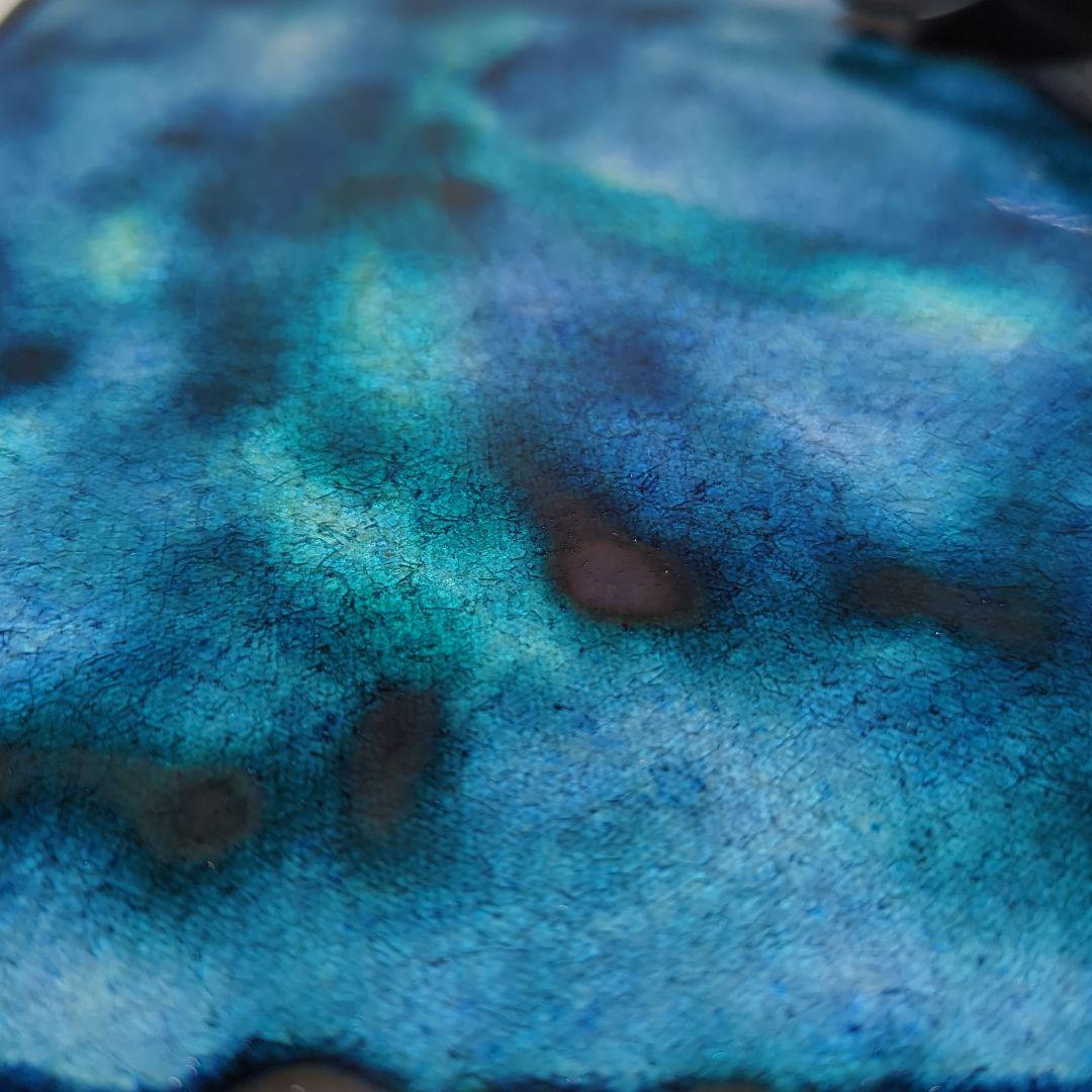 陶芸　石垣焼窯元　石垣ブルー　隅折れ角皿プレート　インテリア雑貨　飾り皿