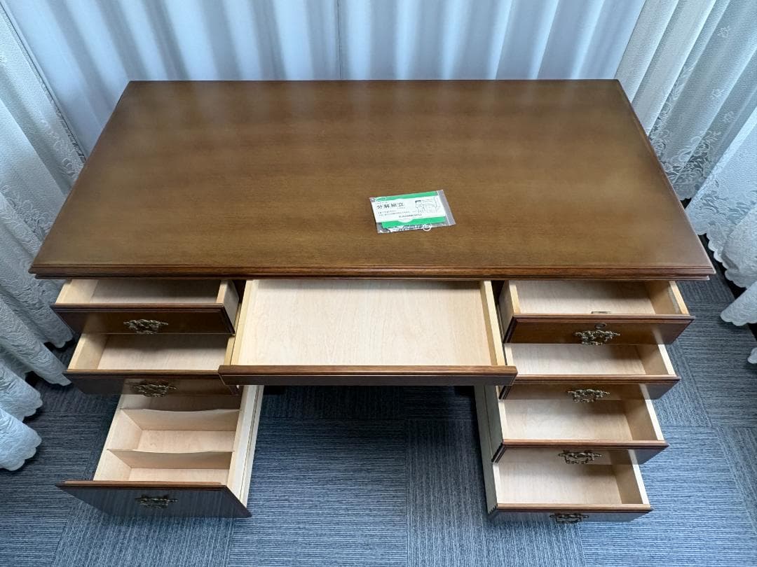 カリモク 書斎机 コロニアル デスク 両袖机 社長机 直接引き渡し歓迎