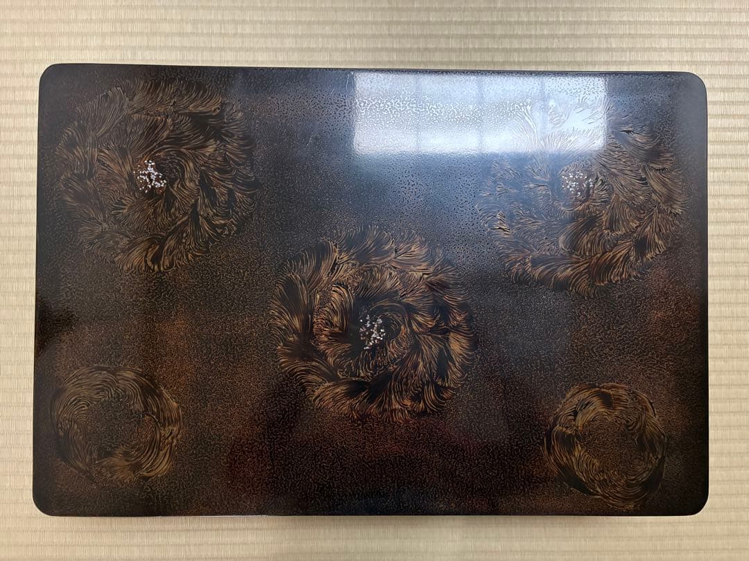 津軽塗？巻足螺鈿花台(大型)平卓　飾り台　盆栽台