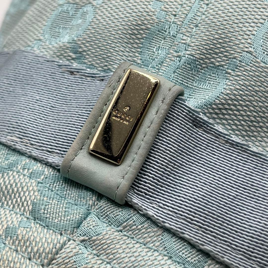 GUCCI GGキャンバス バケットハット 帽子 ハット バケハ ブルー