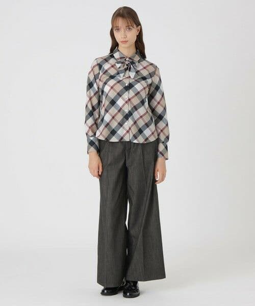 ブルーレーベルクレストブリッジ　CBチェック　シャツ　ブラウス