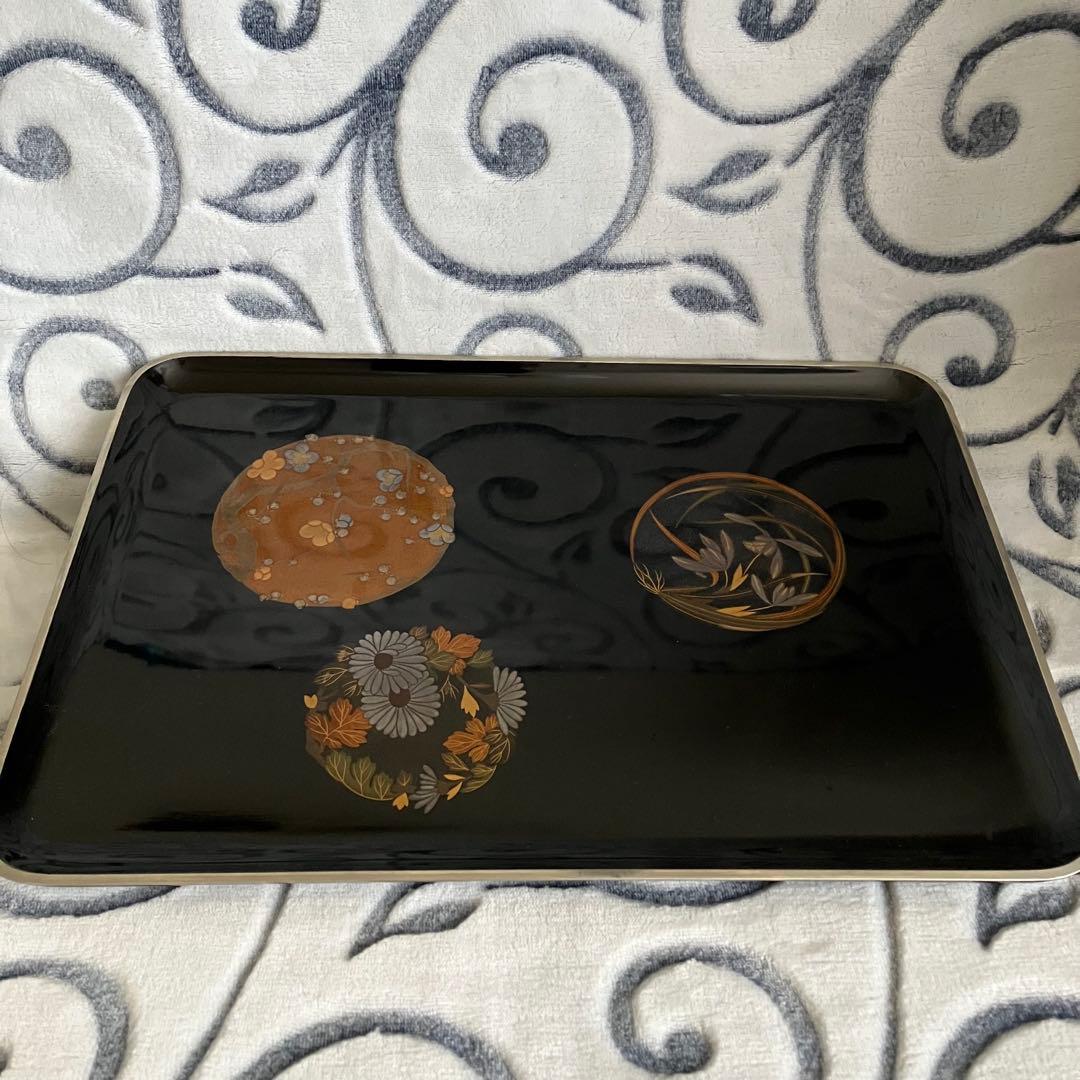 砺波宗斎造 蒔絵進物盆 共箱