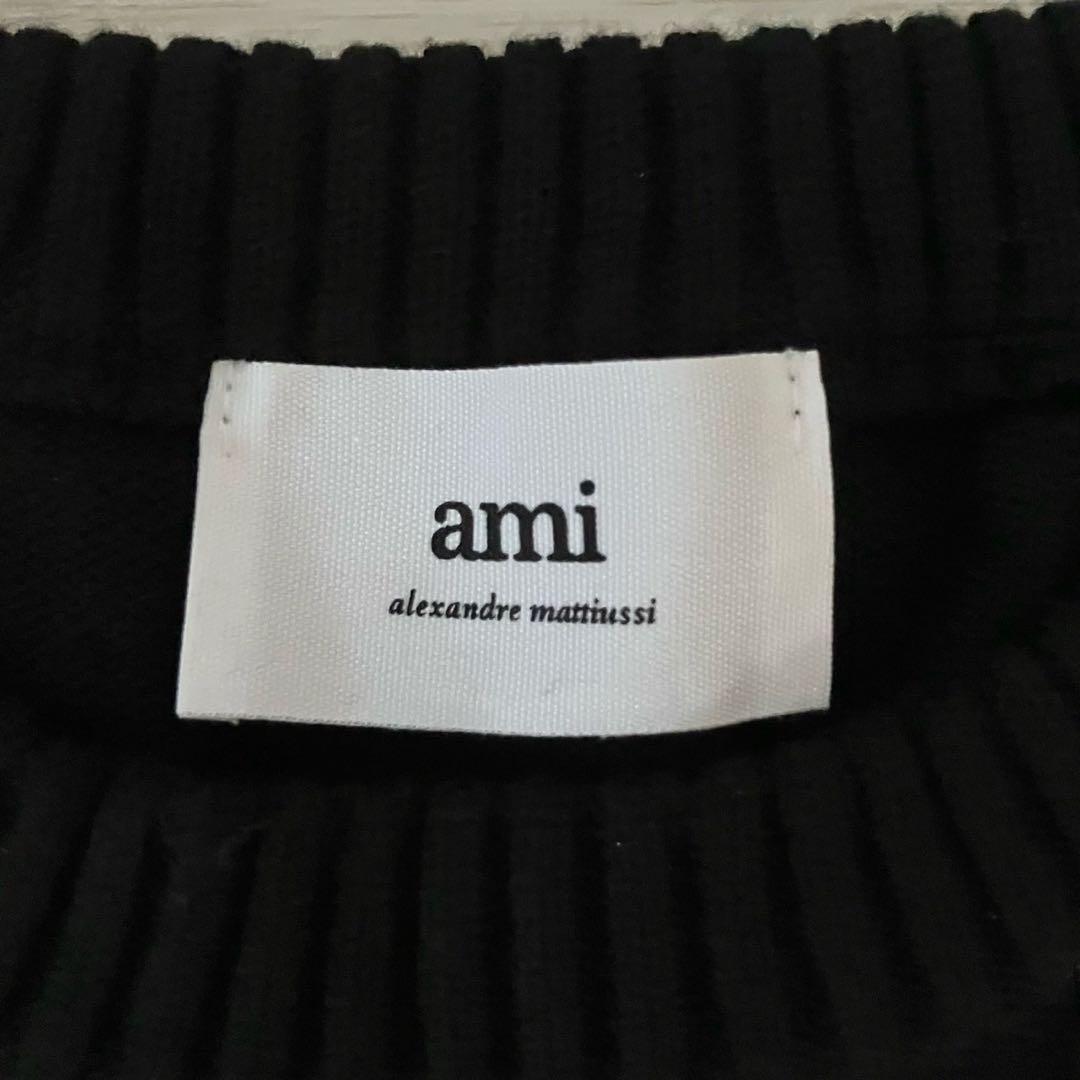 【AmiParis　クルーネックセーター 黒 L】